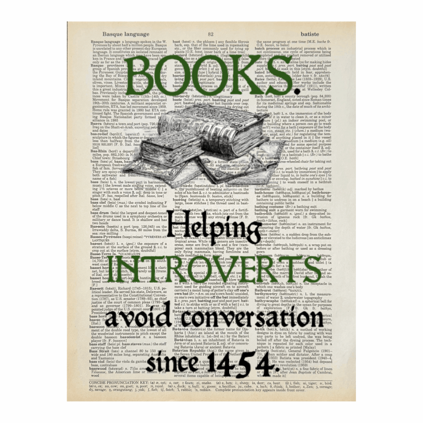 Vintage Book Page Print - Helping Introverts