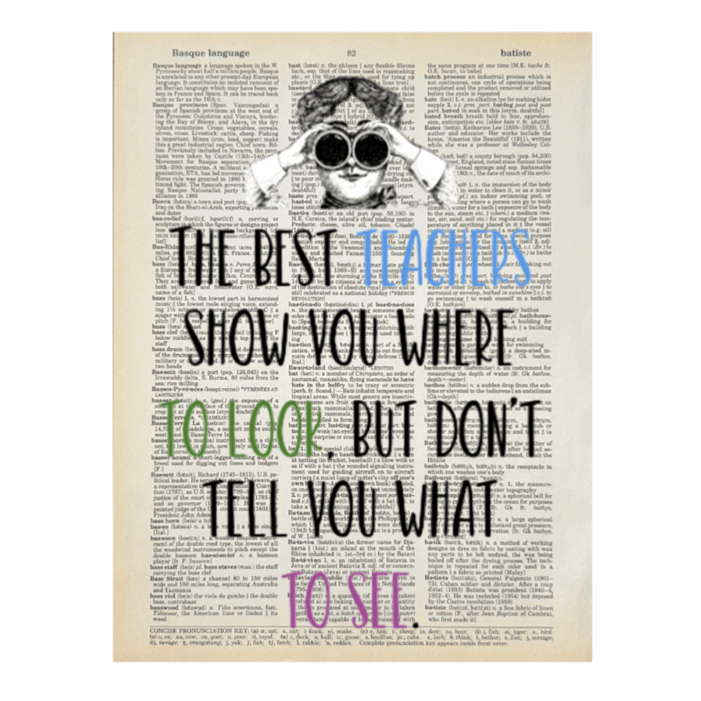 Vintage Book Page Print - The Best Teachers (059)