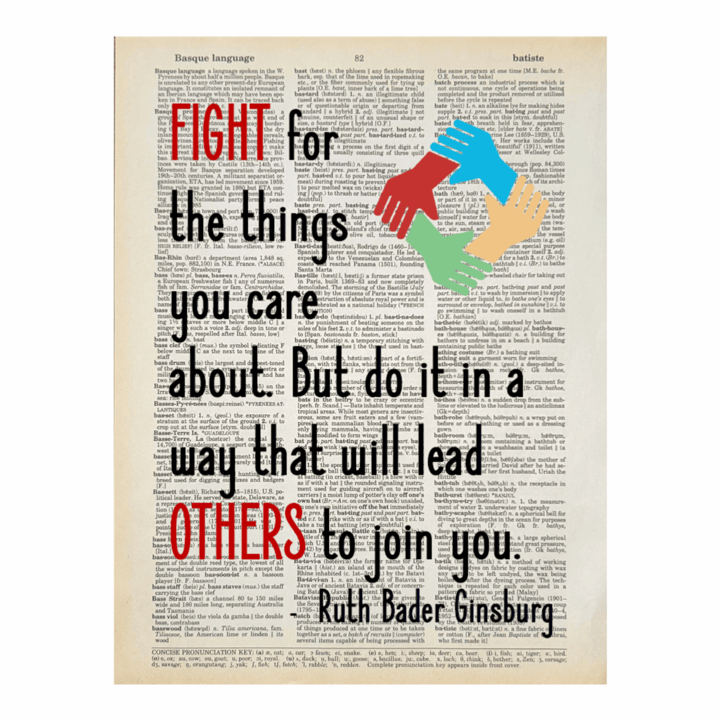 Vintage Book Page Print - Fight for the Things You Care About