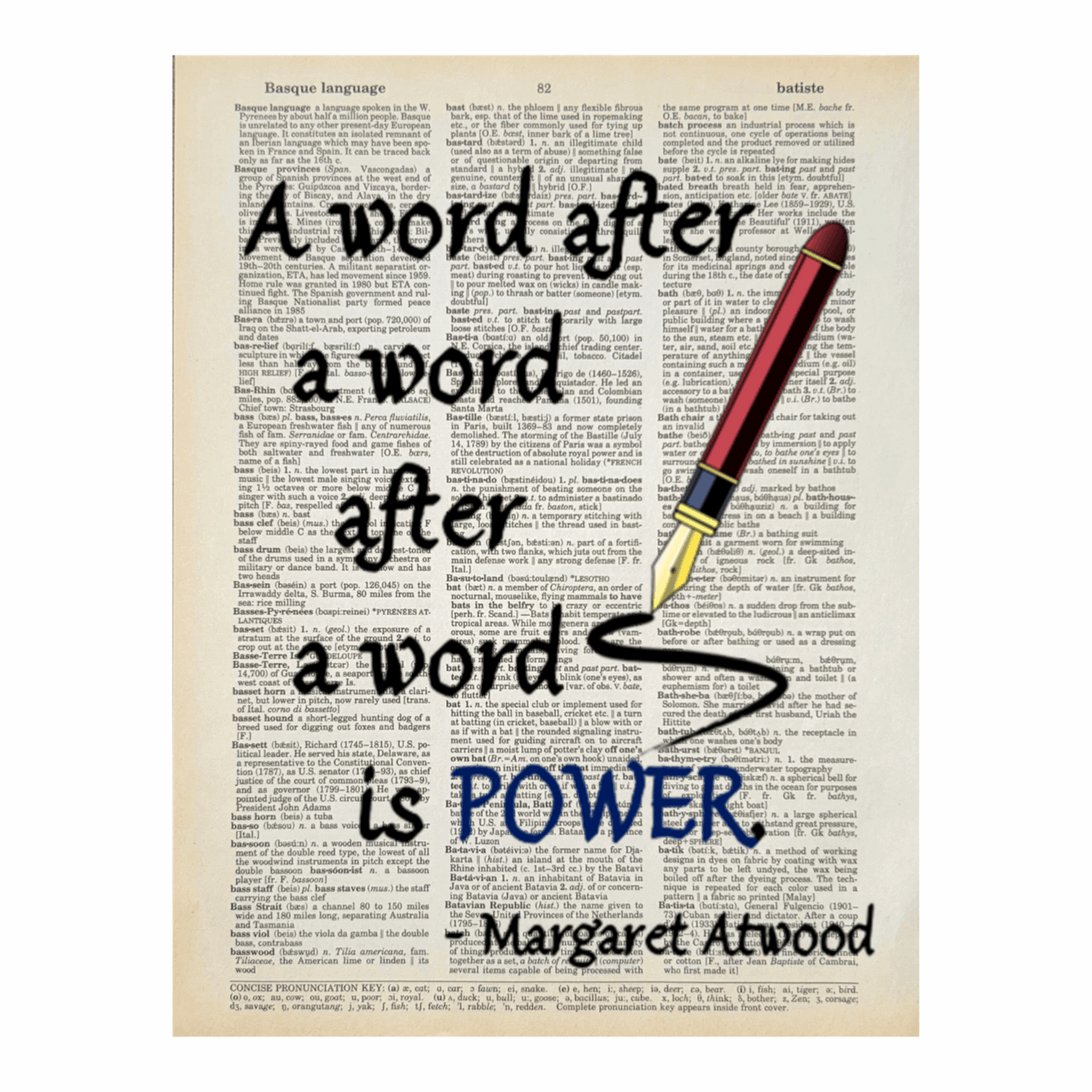Vintage Book Page Print - A Word After a Word After a Word