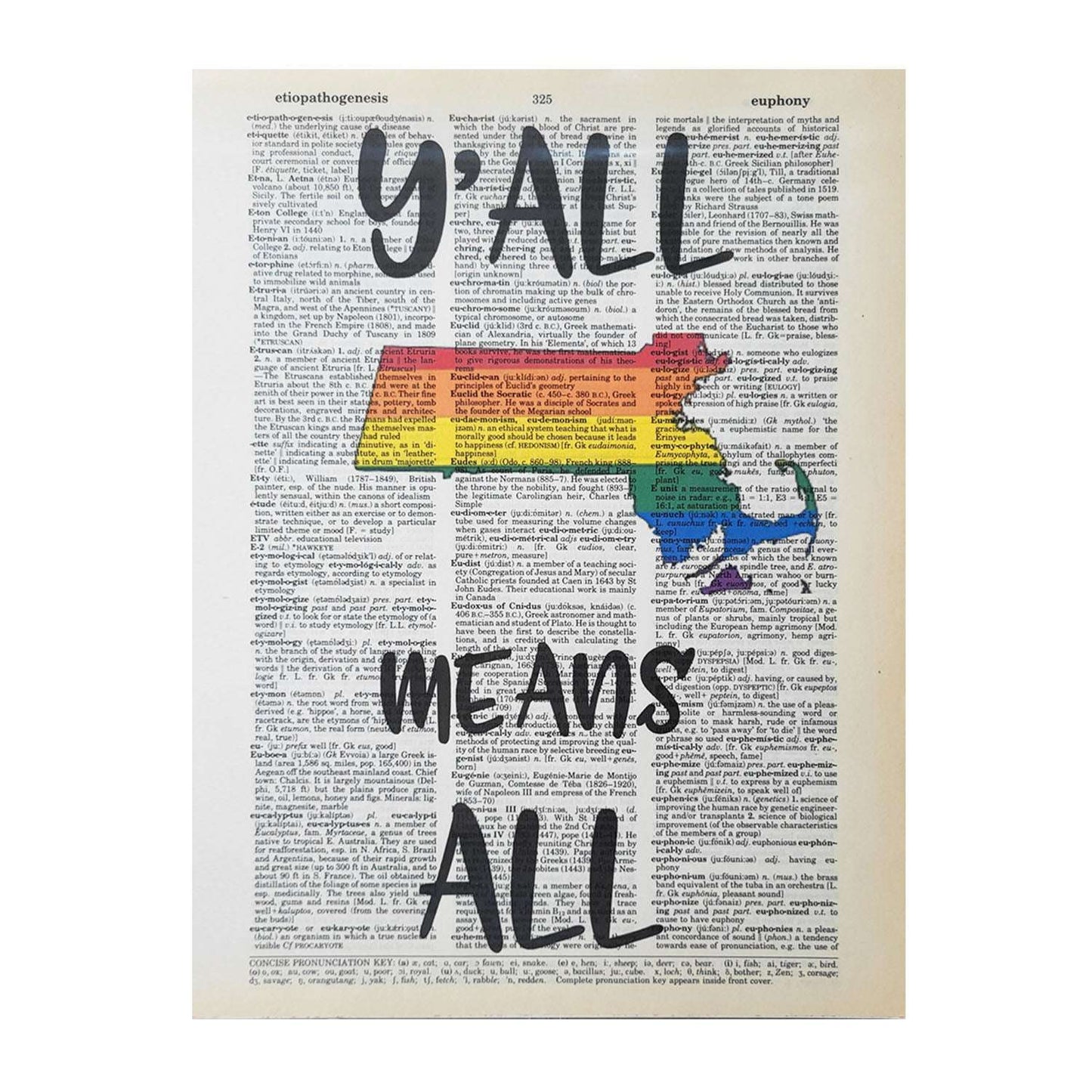 Vintage Book Page Print - Y’All Means All