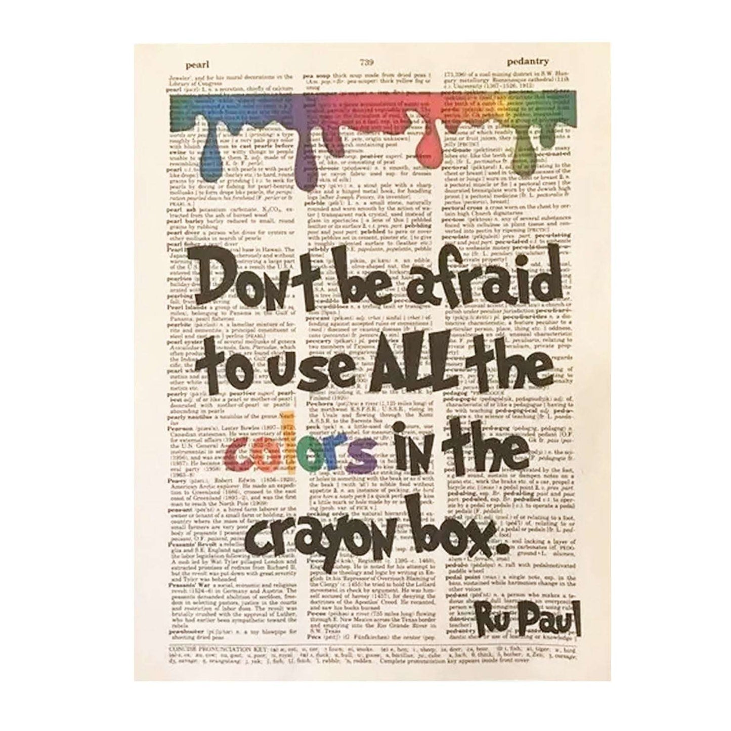 Vintage Book Page Print - Use All the Colors
