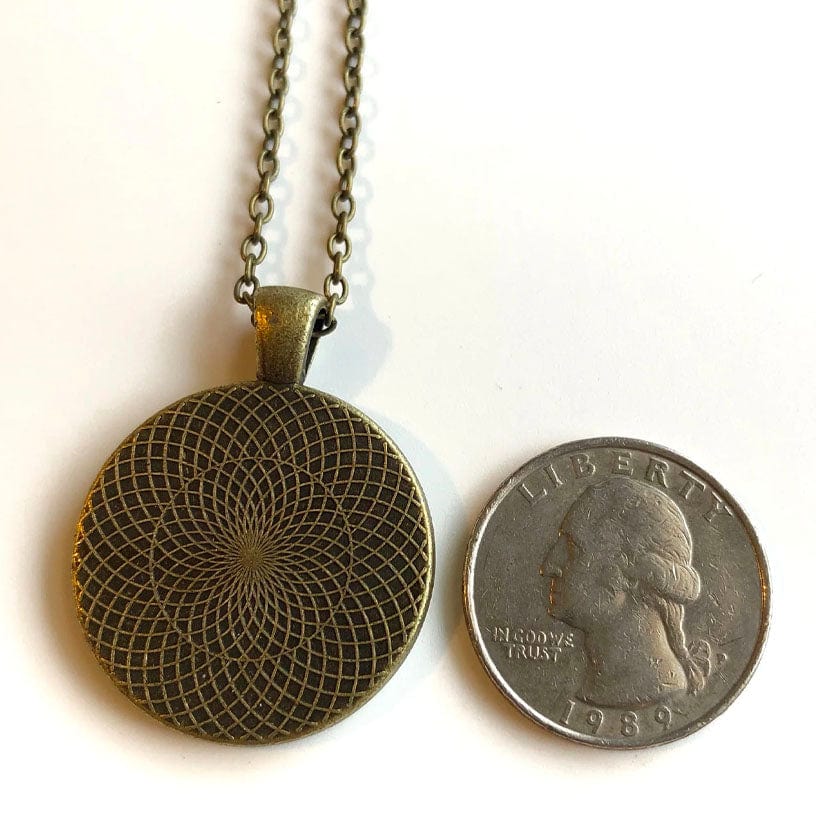 Postage Stamp Necklace - 1982 UK British Textiles Strawberry Thief