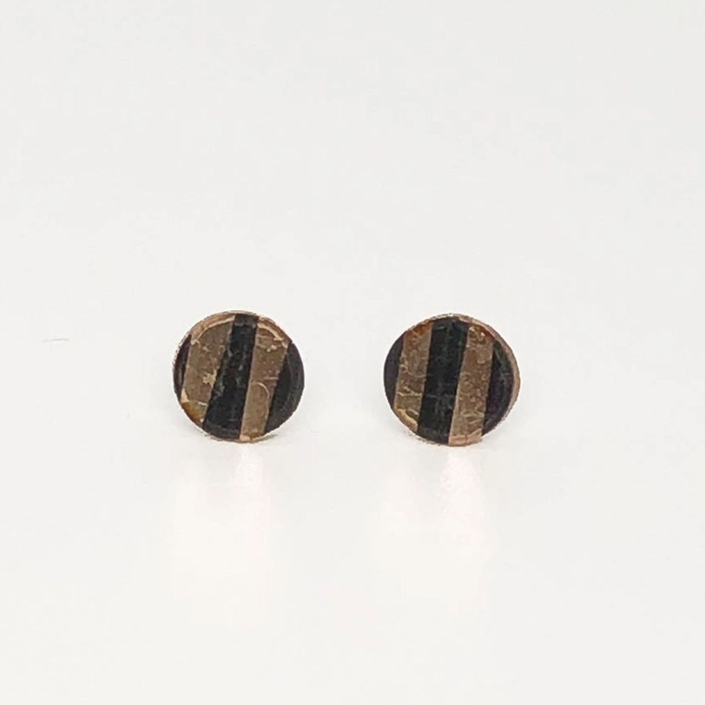 Cymbal Stud Earrings - Dark Circles