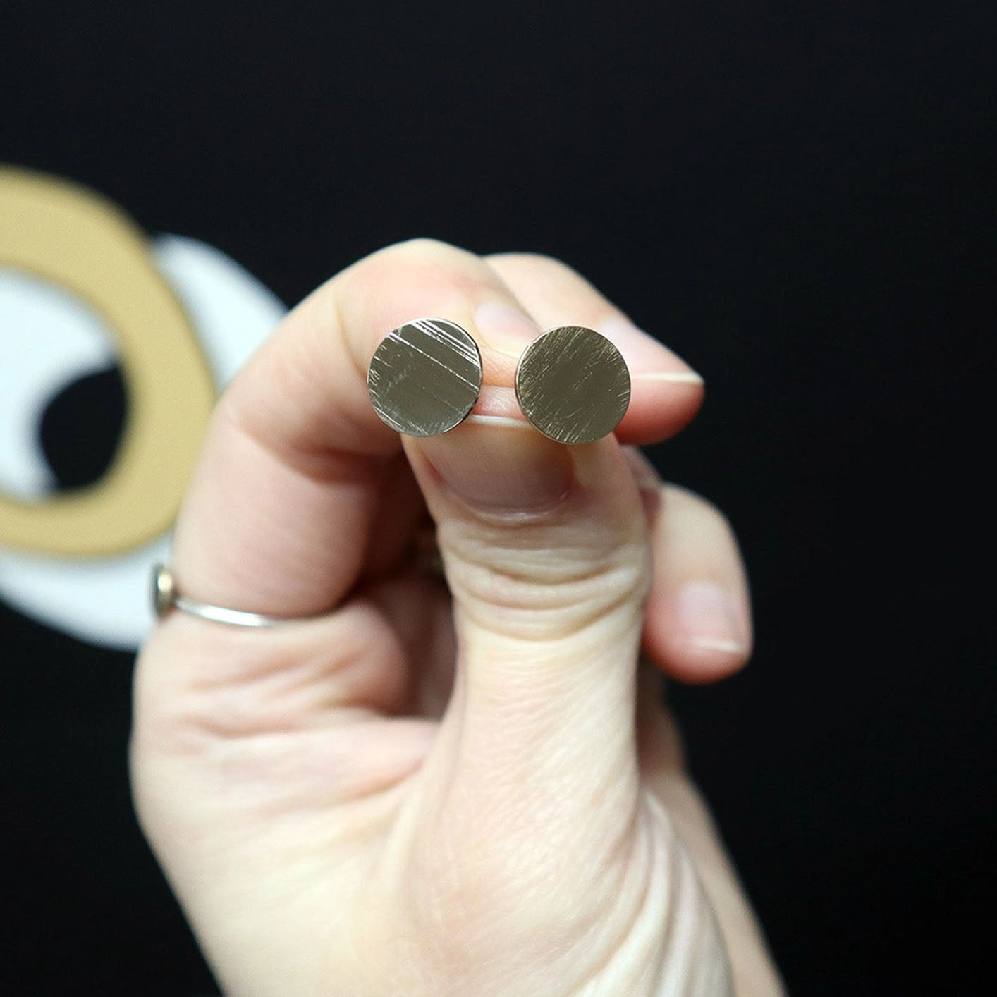 Cymbal Stud Earrings - Large Circles
