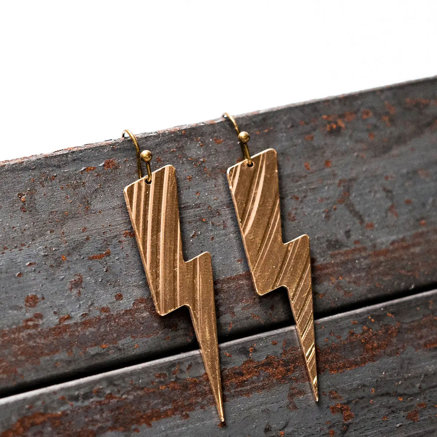 Cymbal Dangle Earrings - Bolts