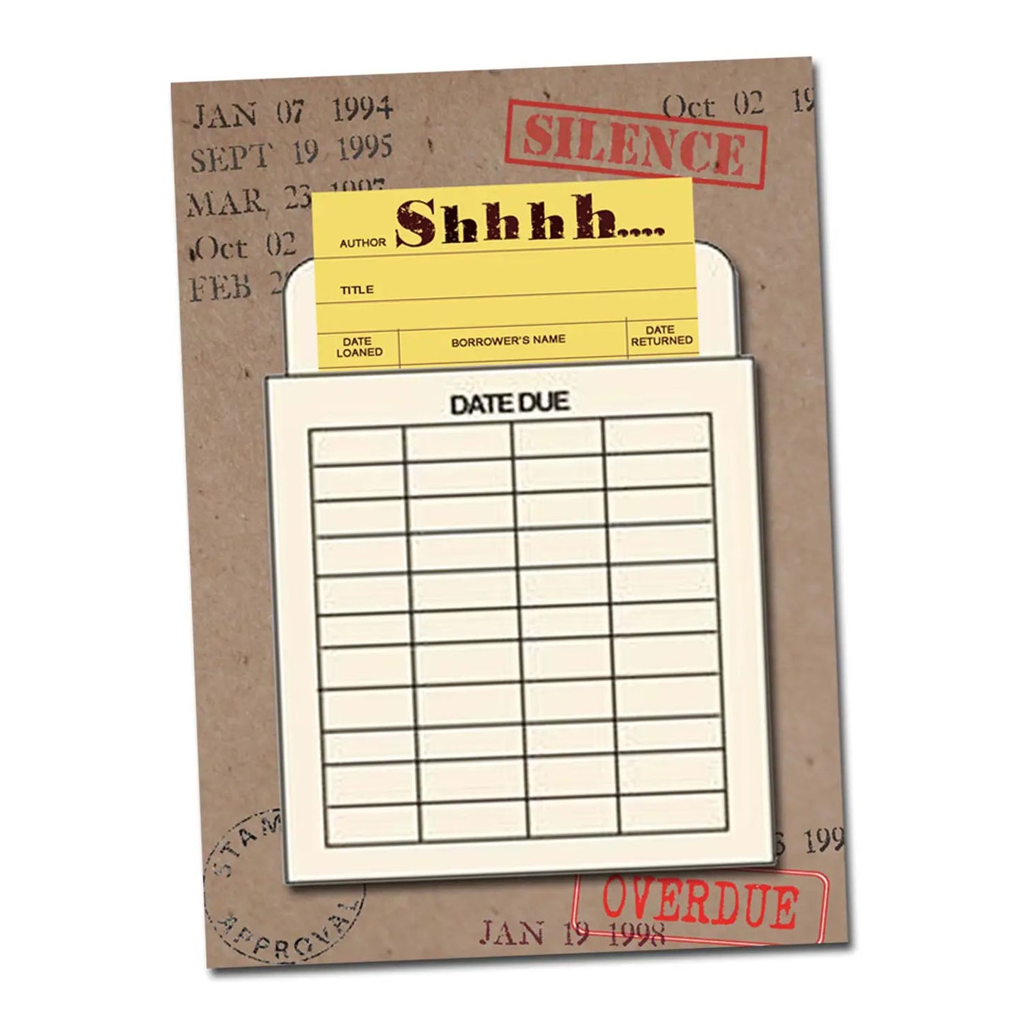 Library Book Card Greeting Card - Shhhh...