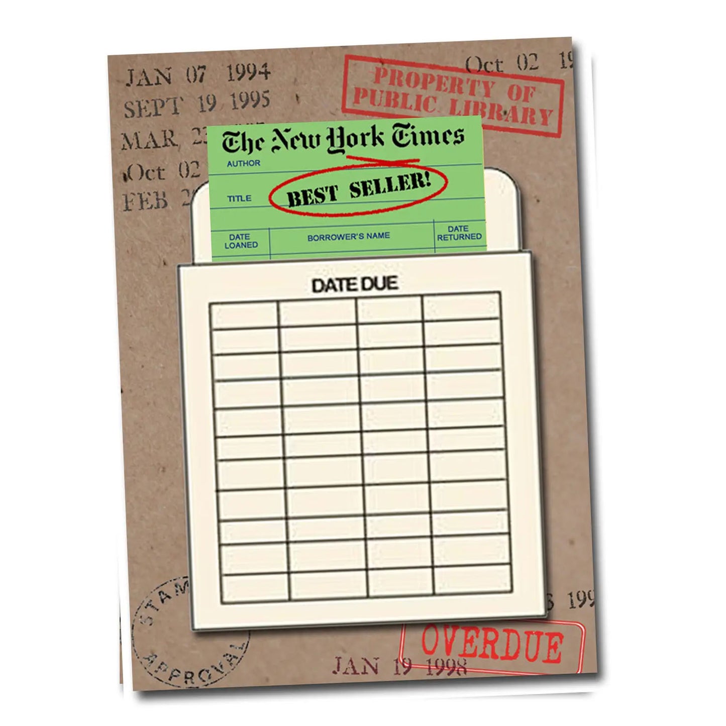 Library Book Card Greeting Card - New York Times