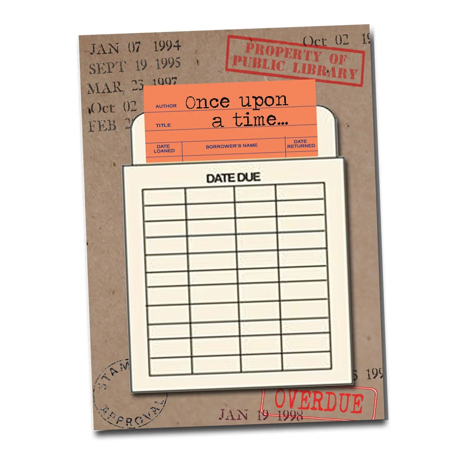 Library Book Card Greeting Card - Once Upon a Time