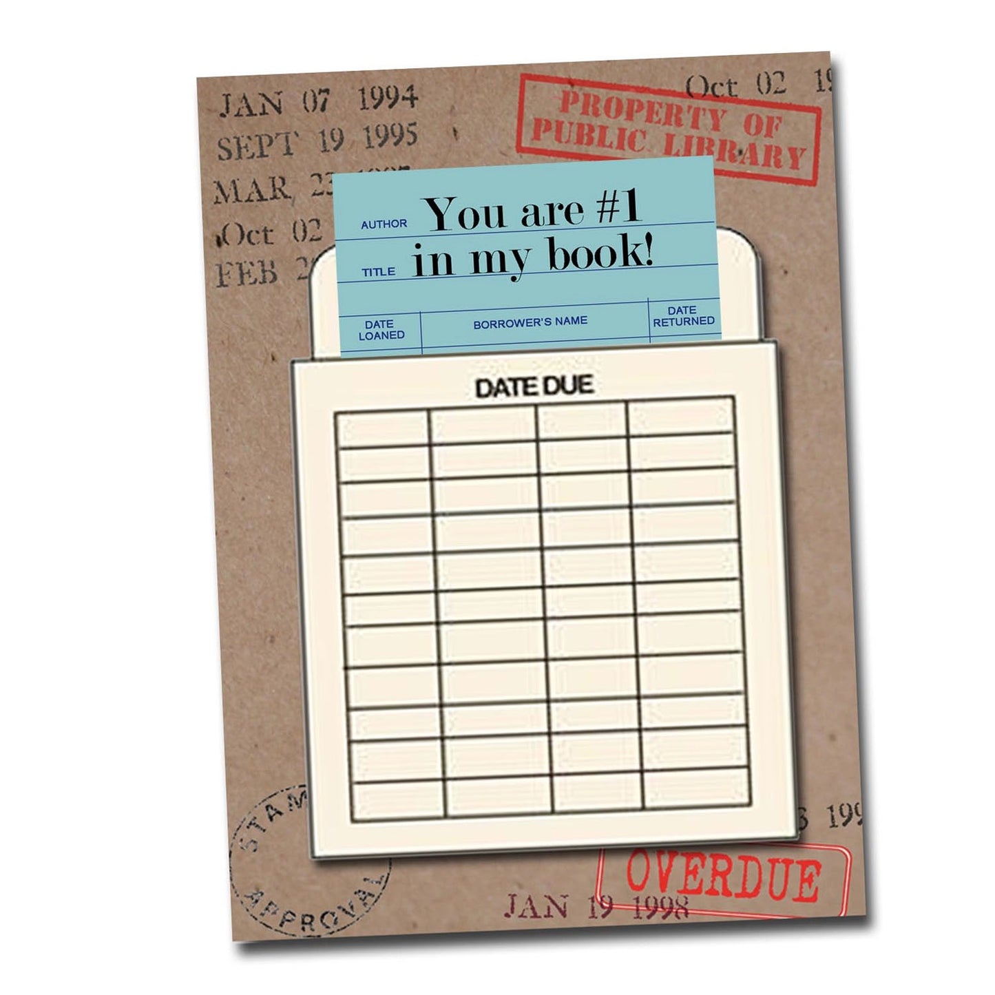 Library Book Card Greeting Card - #1 in My Book