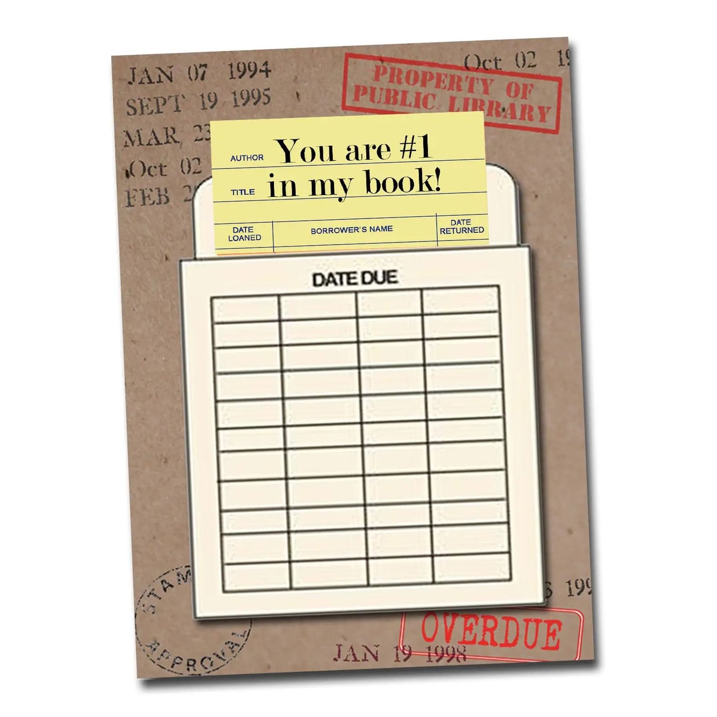 Library Book Card Greeting Card - #1 in My Book