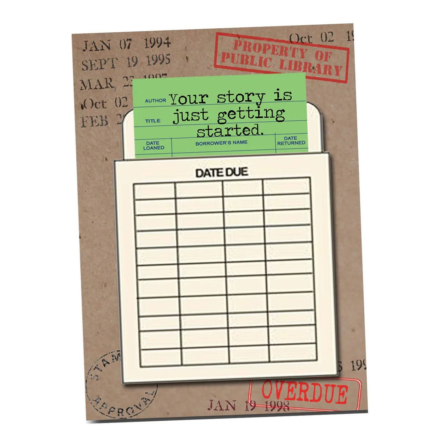 Library Book Card Greeting Card - Just Getting Started