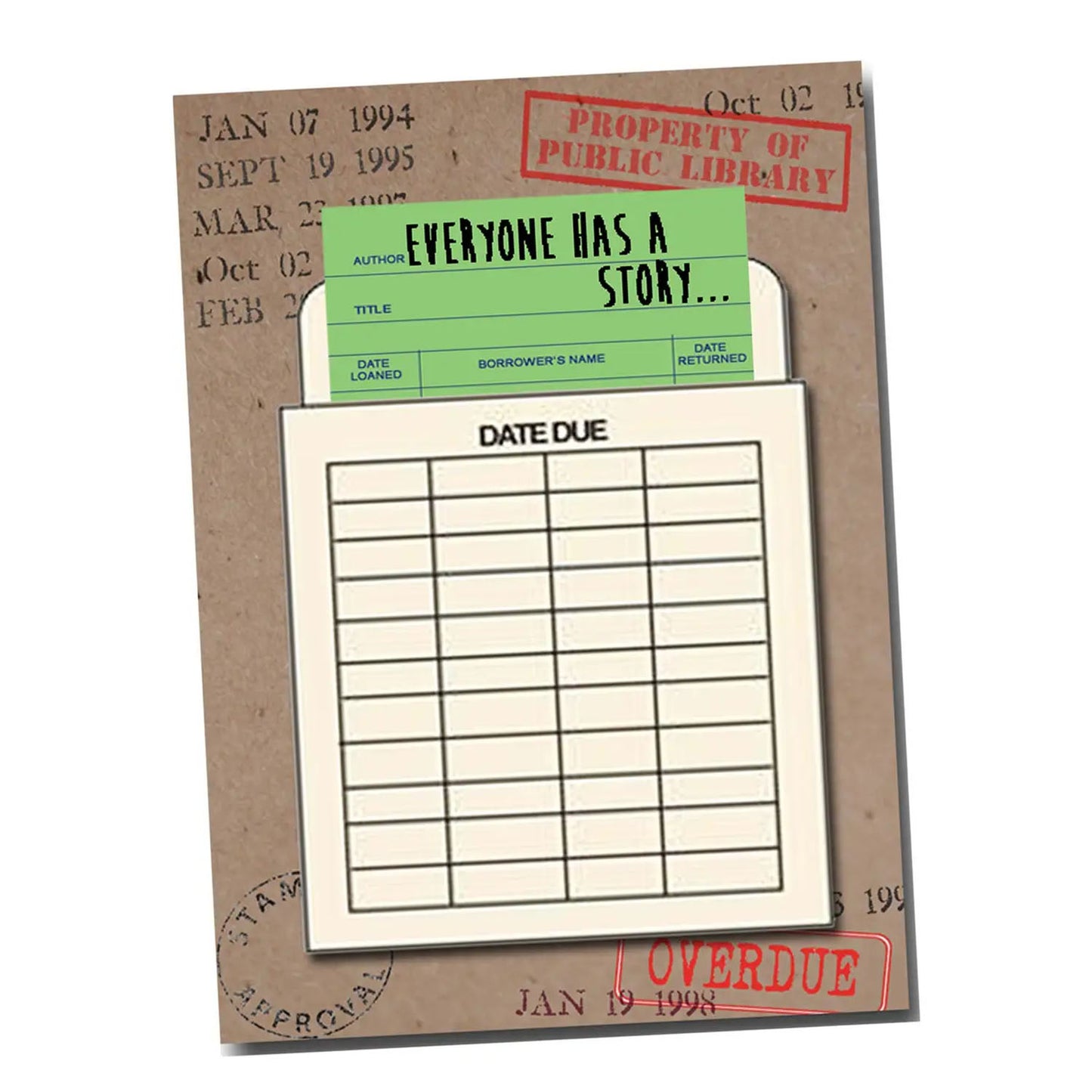 Library Book Card Greeting Card - Everyone Has a Story