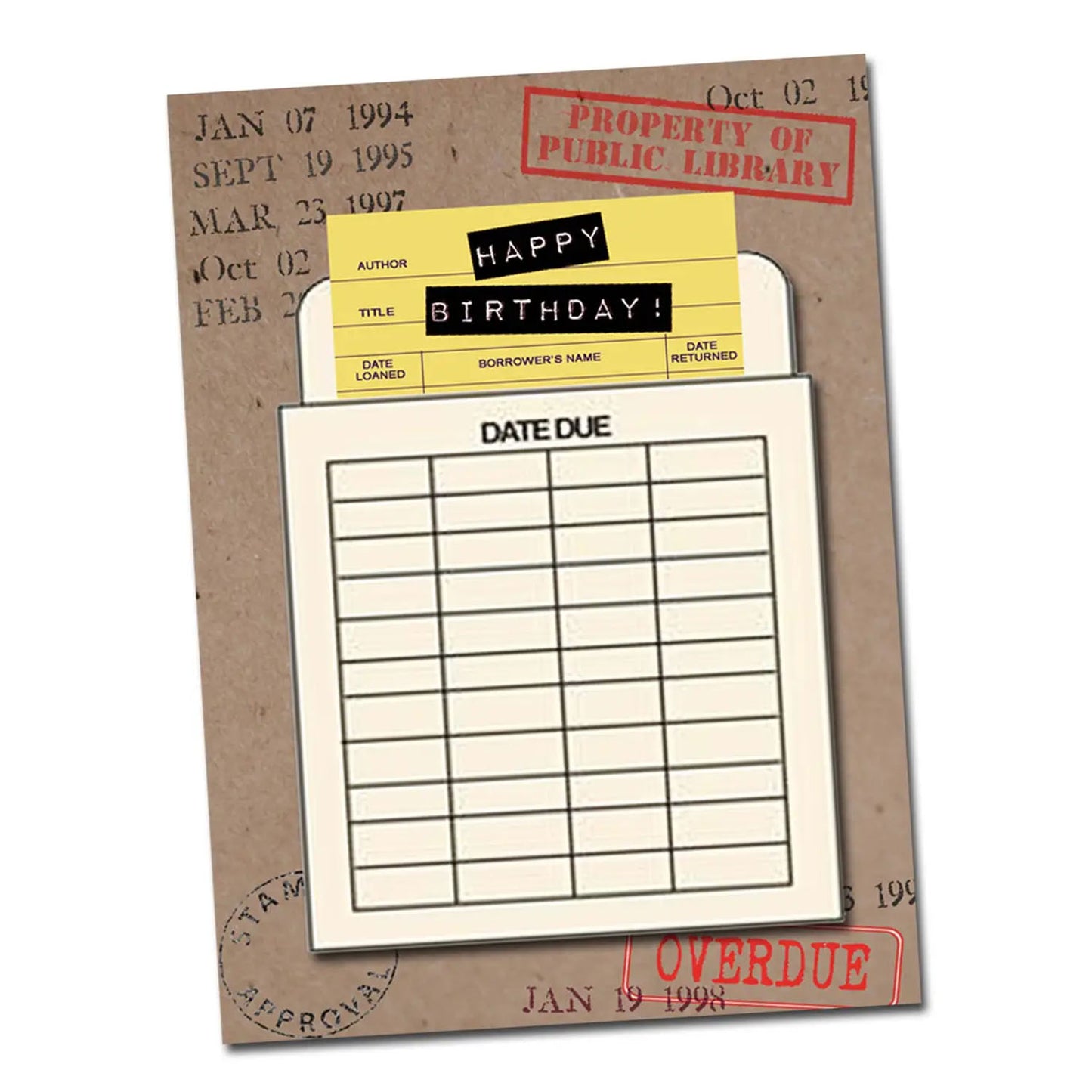 Library Book Card Greeting Card - Birthday for History Books