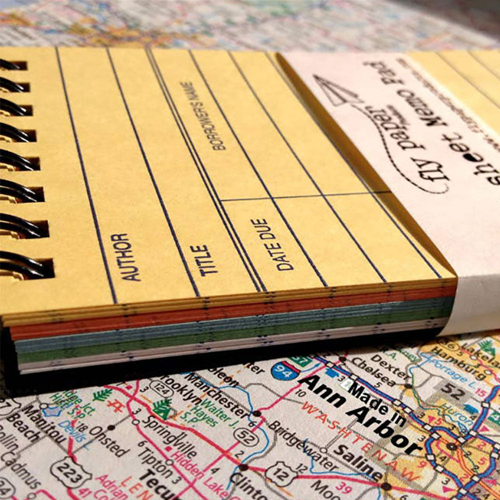 Library Book Card Memo Pad