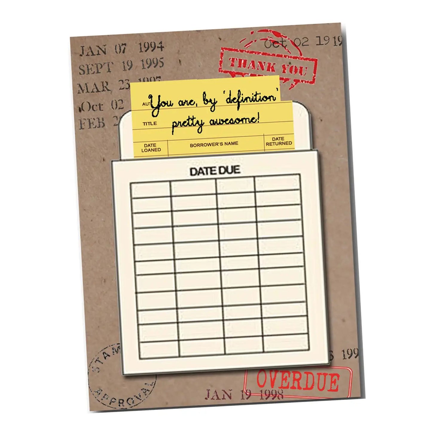 Library Book Card Greeting Card - You Are, By Definition, Awesome