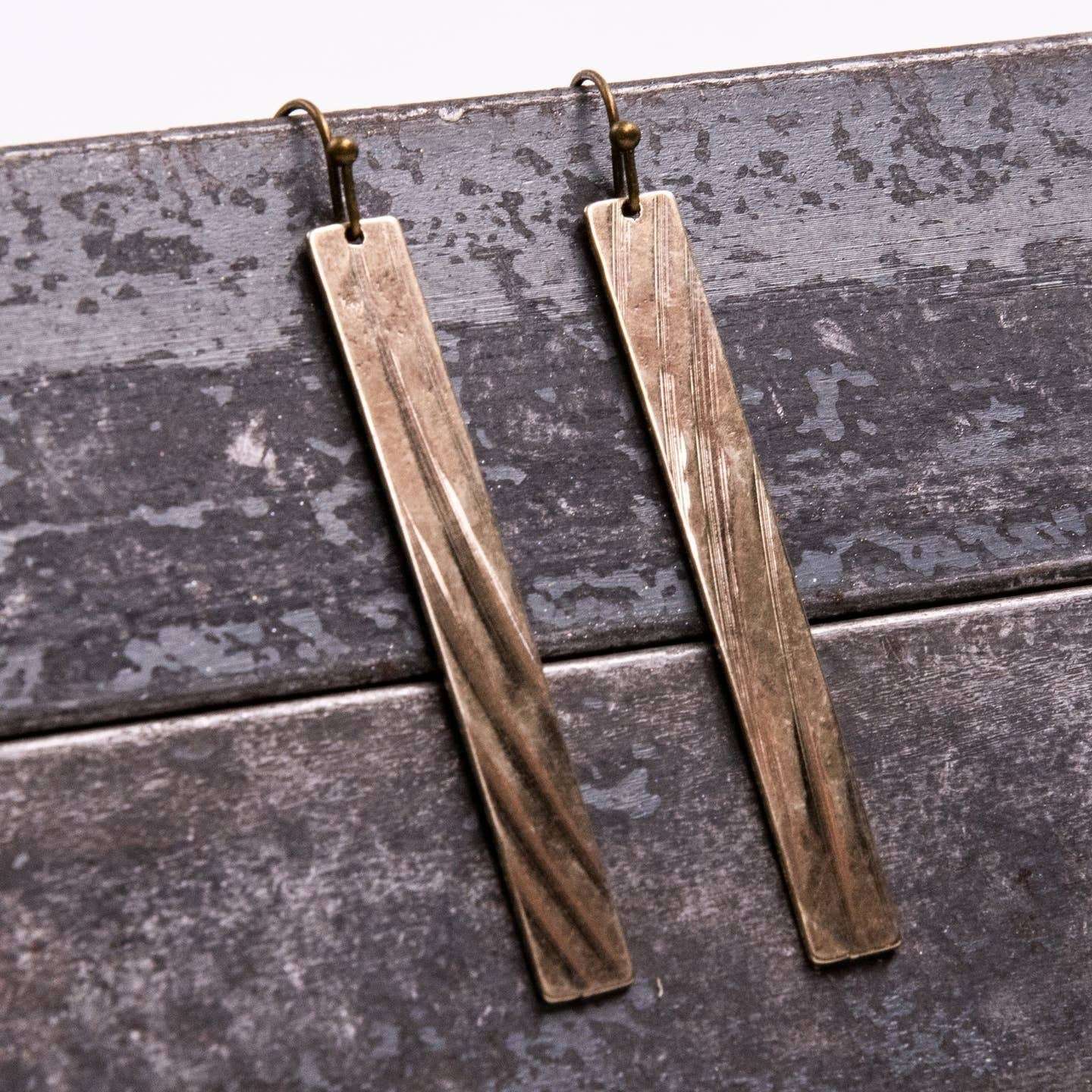 Cymbal Dangle Earrings - Long Bar