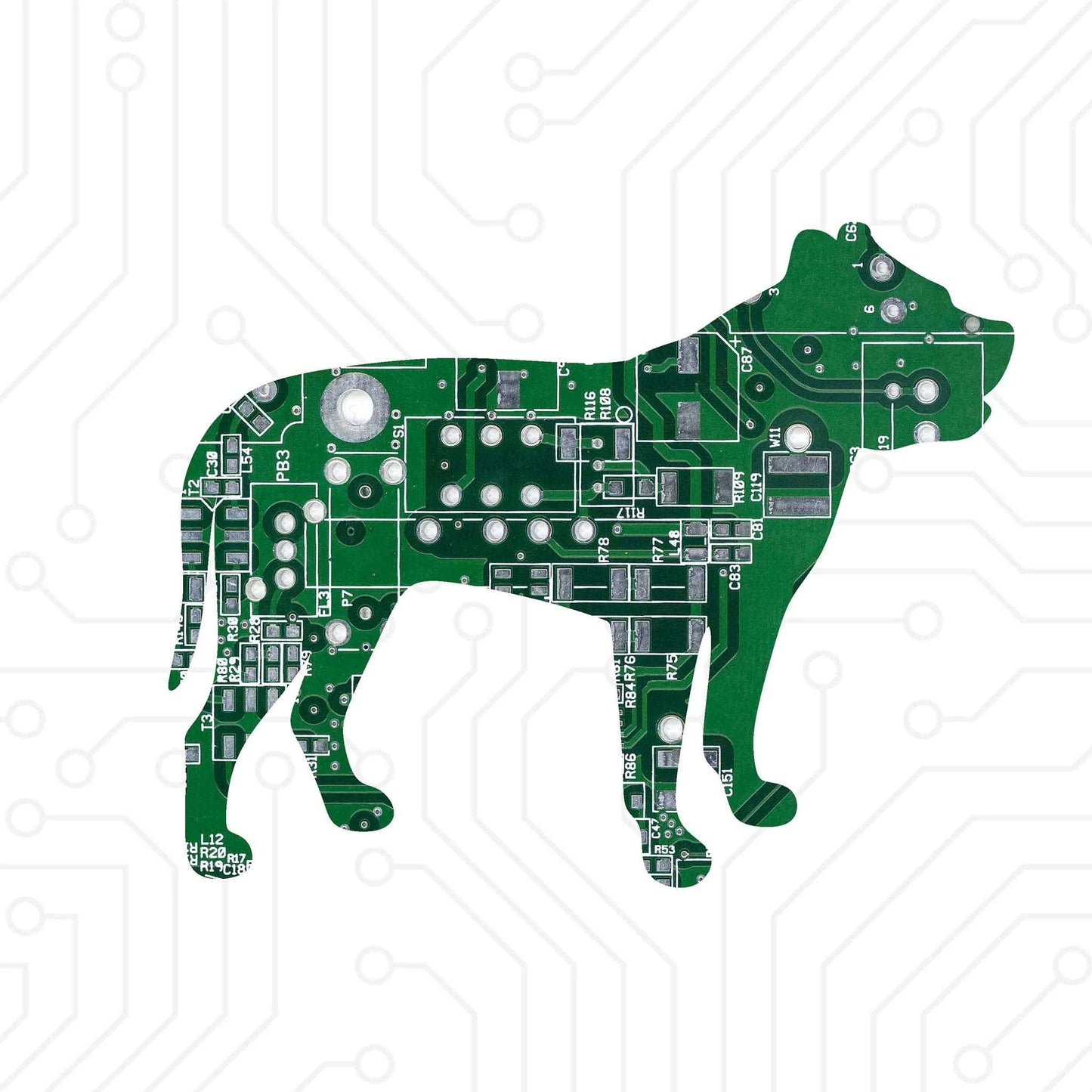 Circuit Board Dog Magnet
