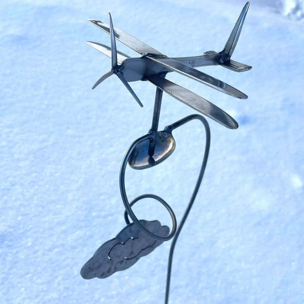 Flatware Garden Sculpture - Da Plane