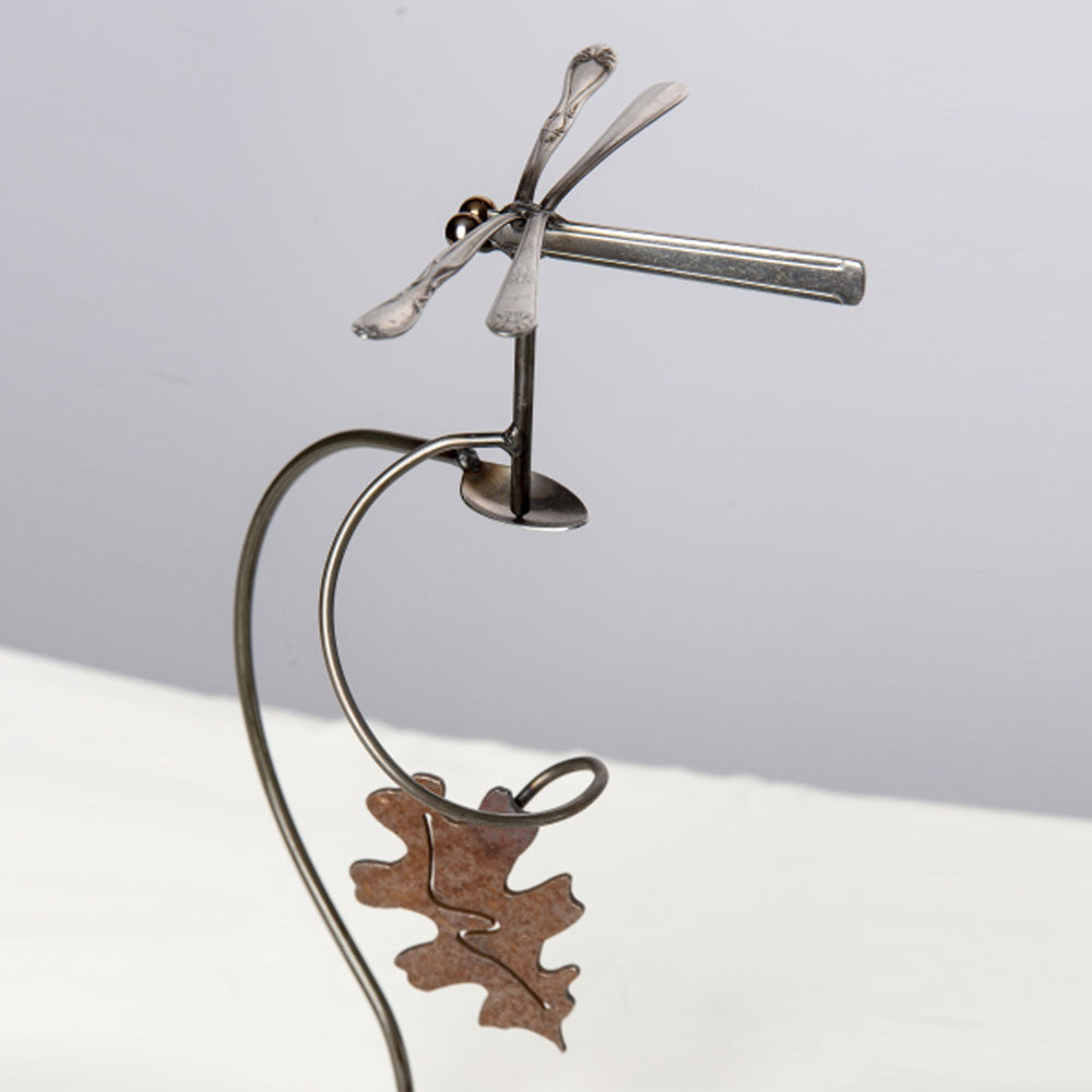 Flatware Garden Sculpture - Drunken Dragonfly