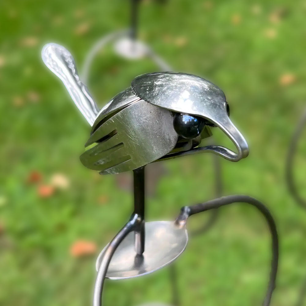 Flatware Garden Sculpture - Brew Bird