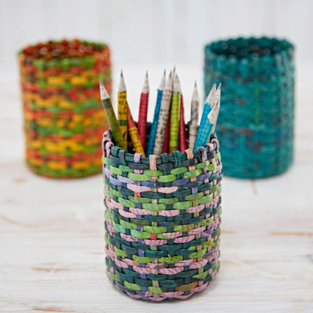 Newspaper Round Pencil Holder