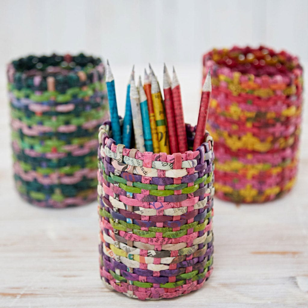 Newspaper Round Pencil Holder