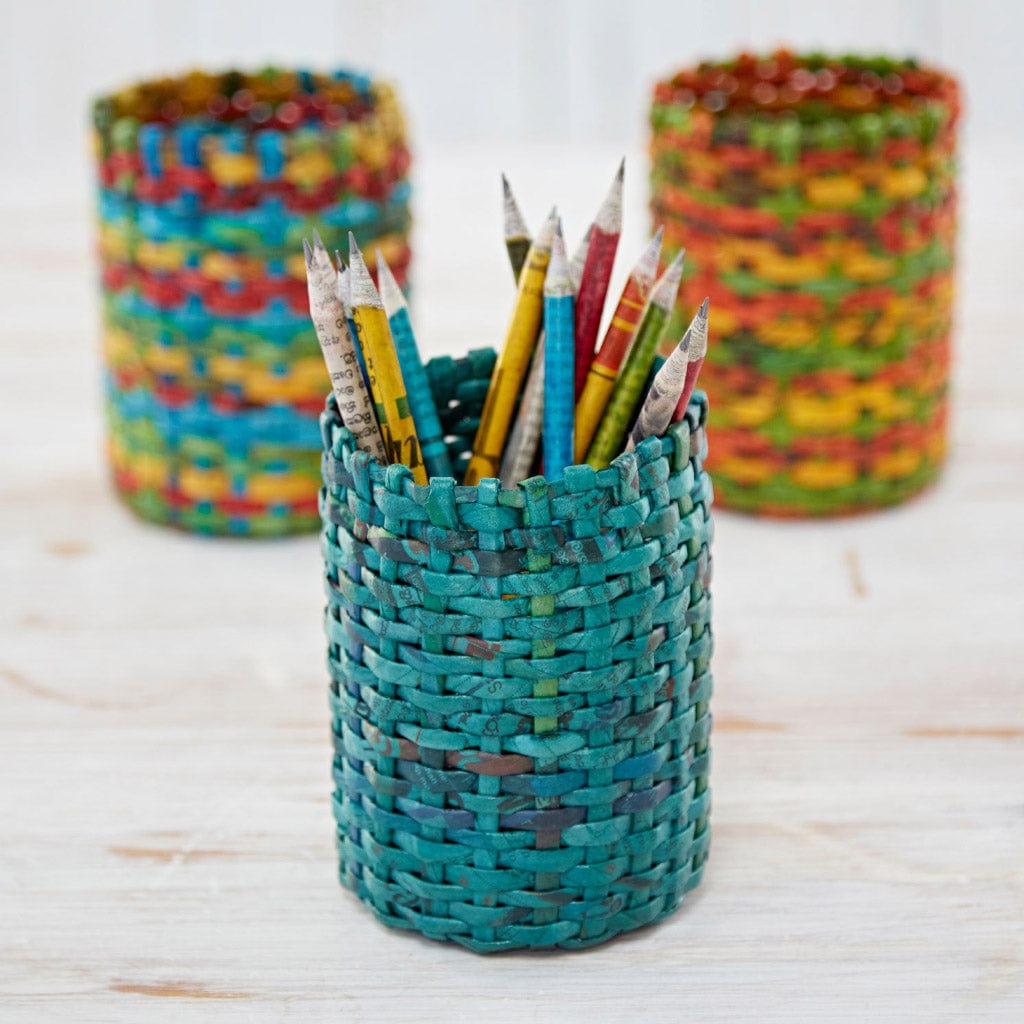Newspaper Round Pencil Holder