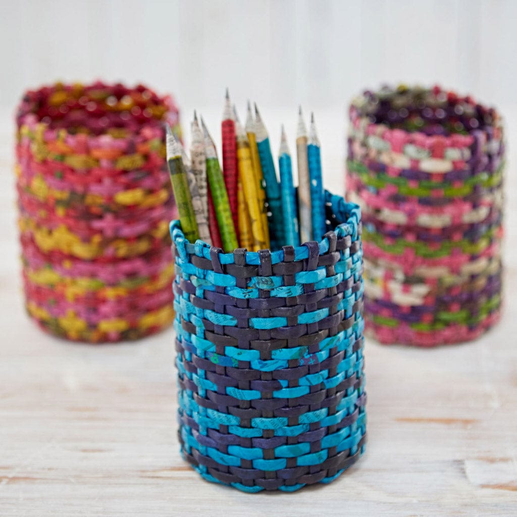 Newspaper Round Pencil Holder