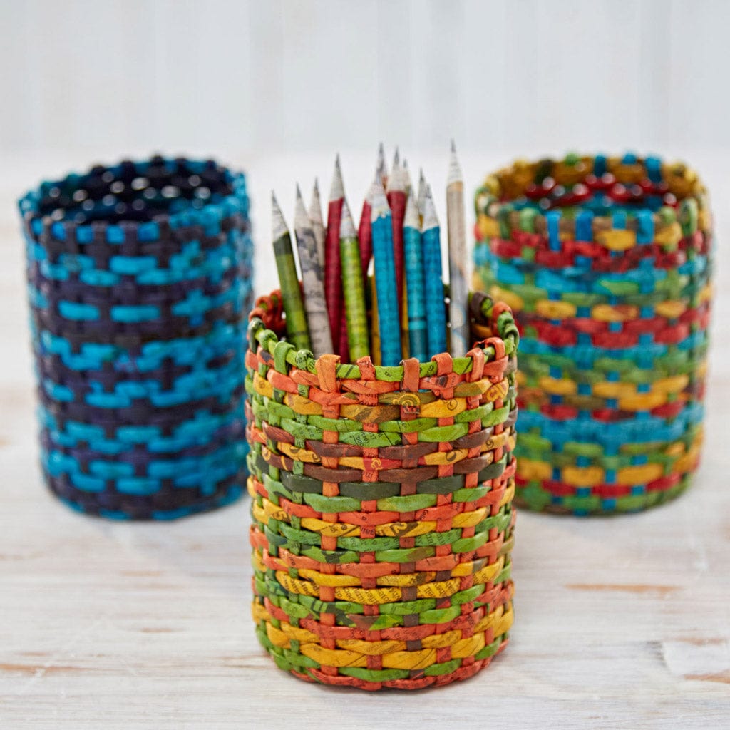 Newspaper Round Pencil Holder