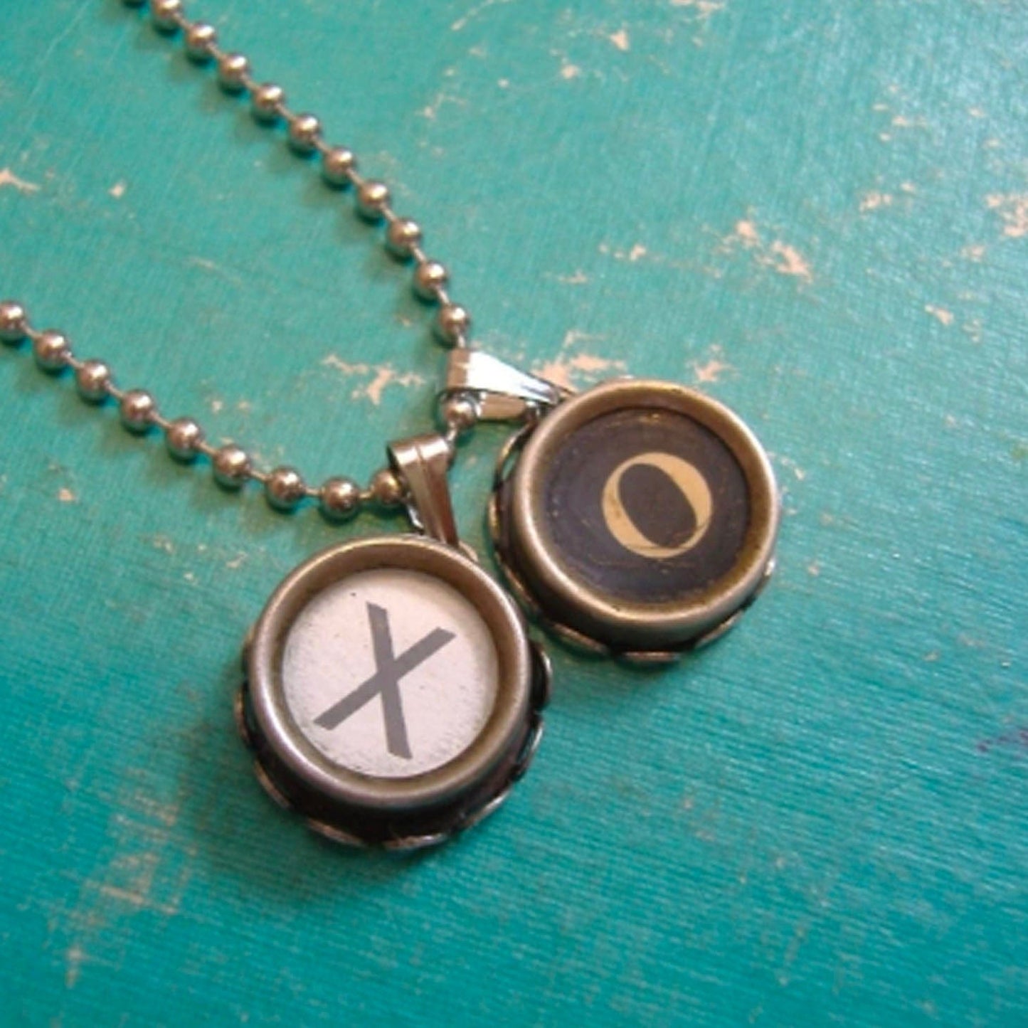 Typewriter Key XO Necklace