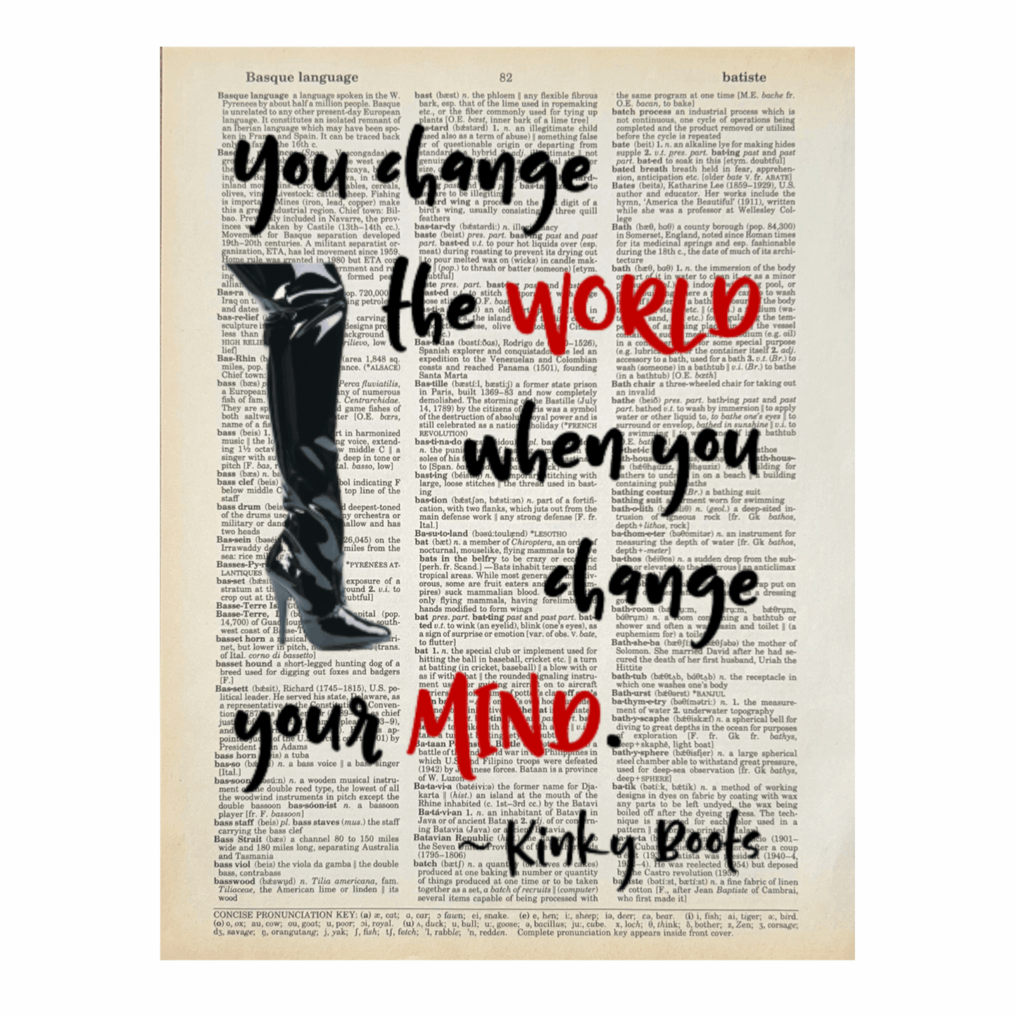 Vintage Book Page Print - Kinky Boots