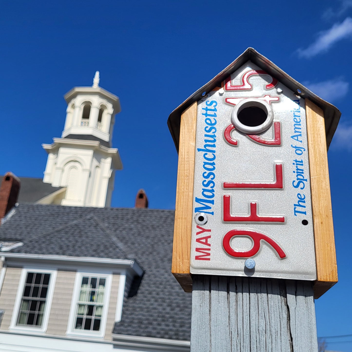 License Plate Cedar Birdhouse