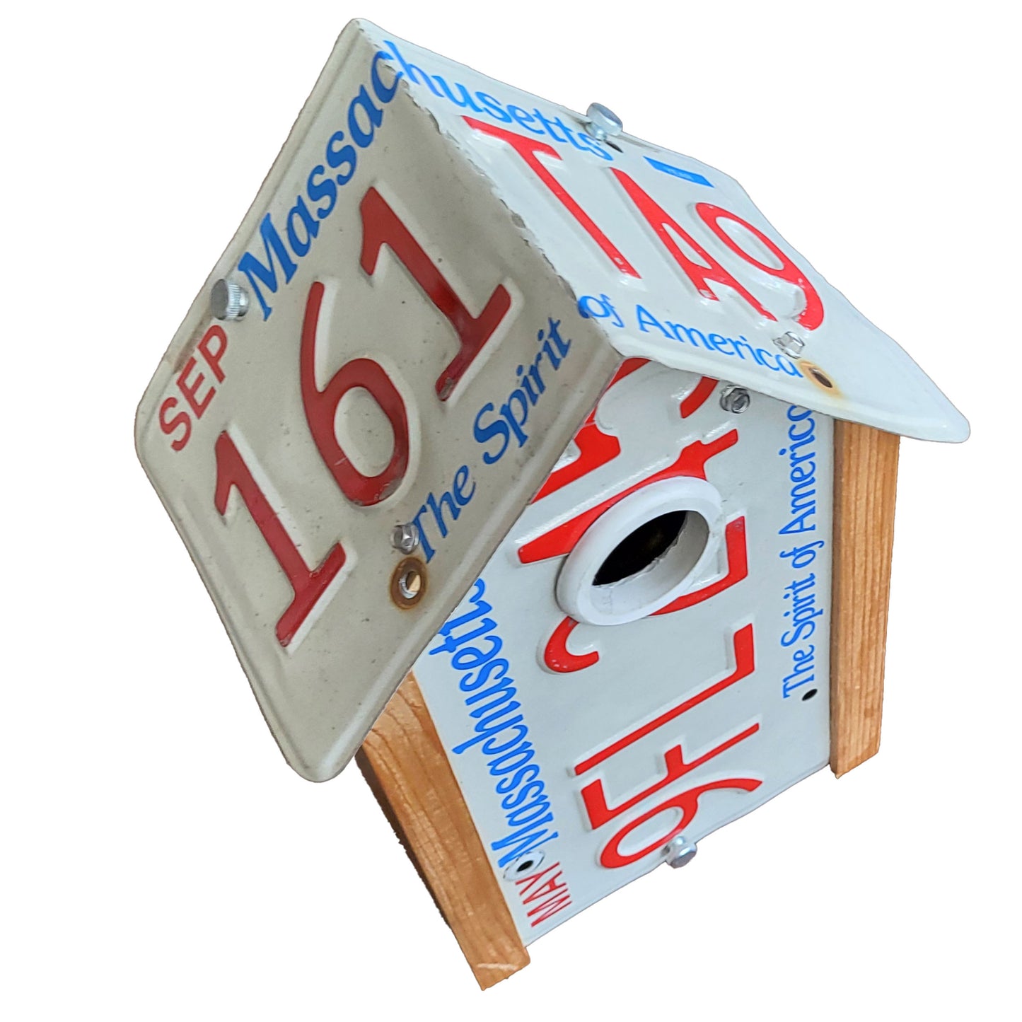 License Plate Cedar Birdhouse