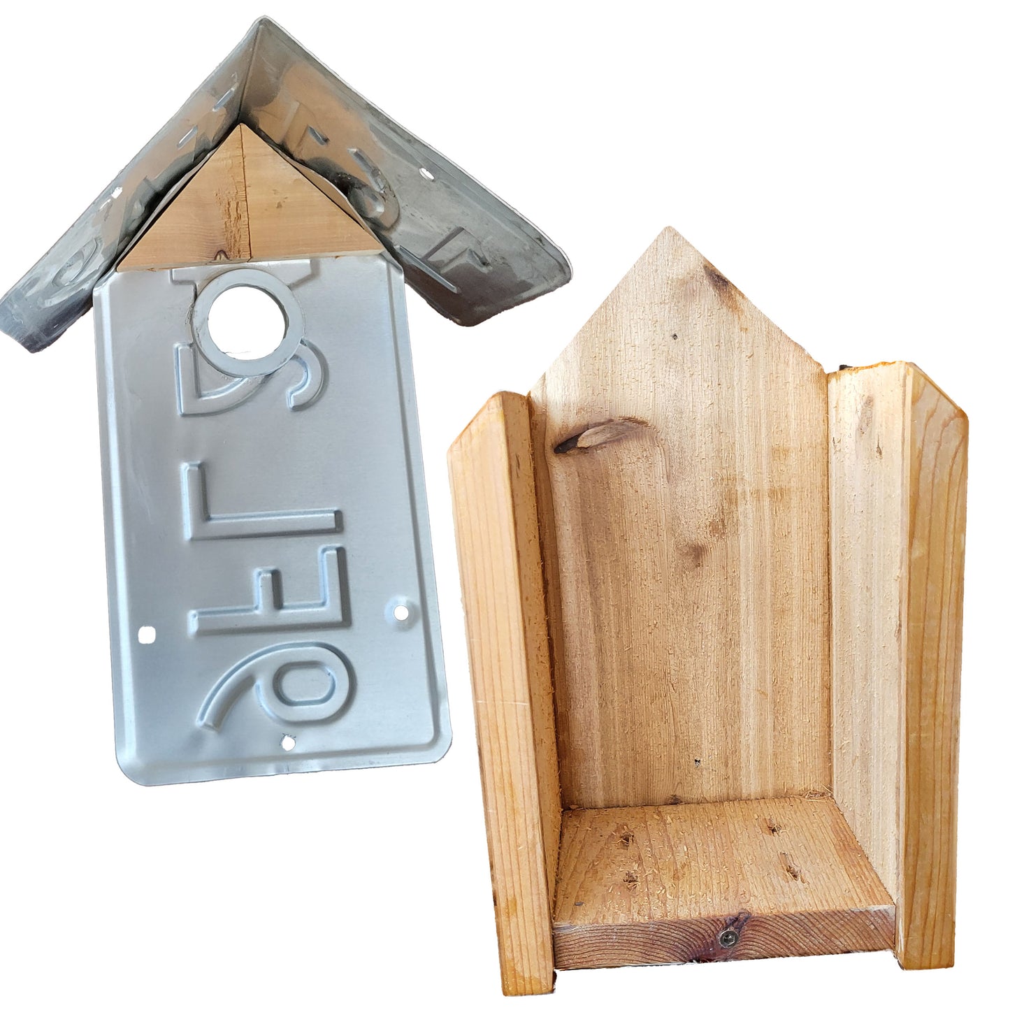 License Plate Cedar Birdhouse
