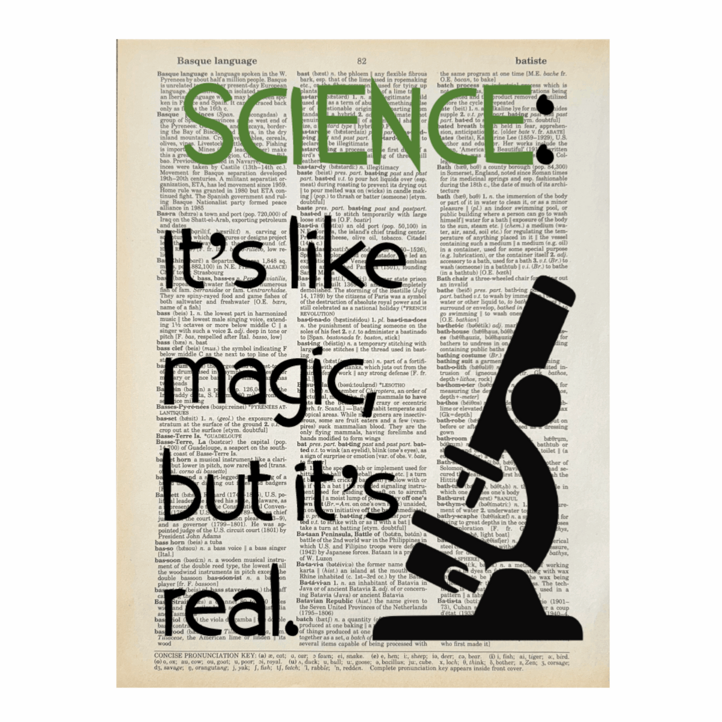 Vintage Book Page Print - Science, Like Magic (045)