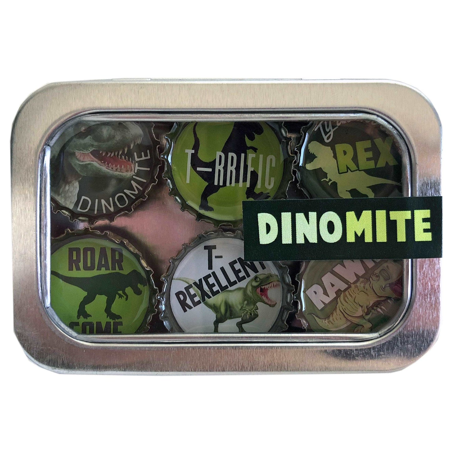 Bottle Cap Magnets - Dinosaur