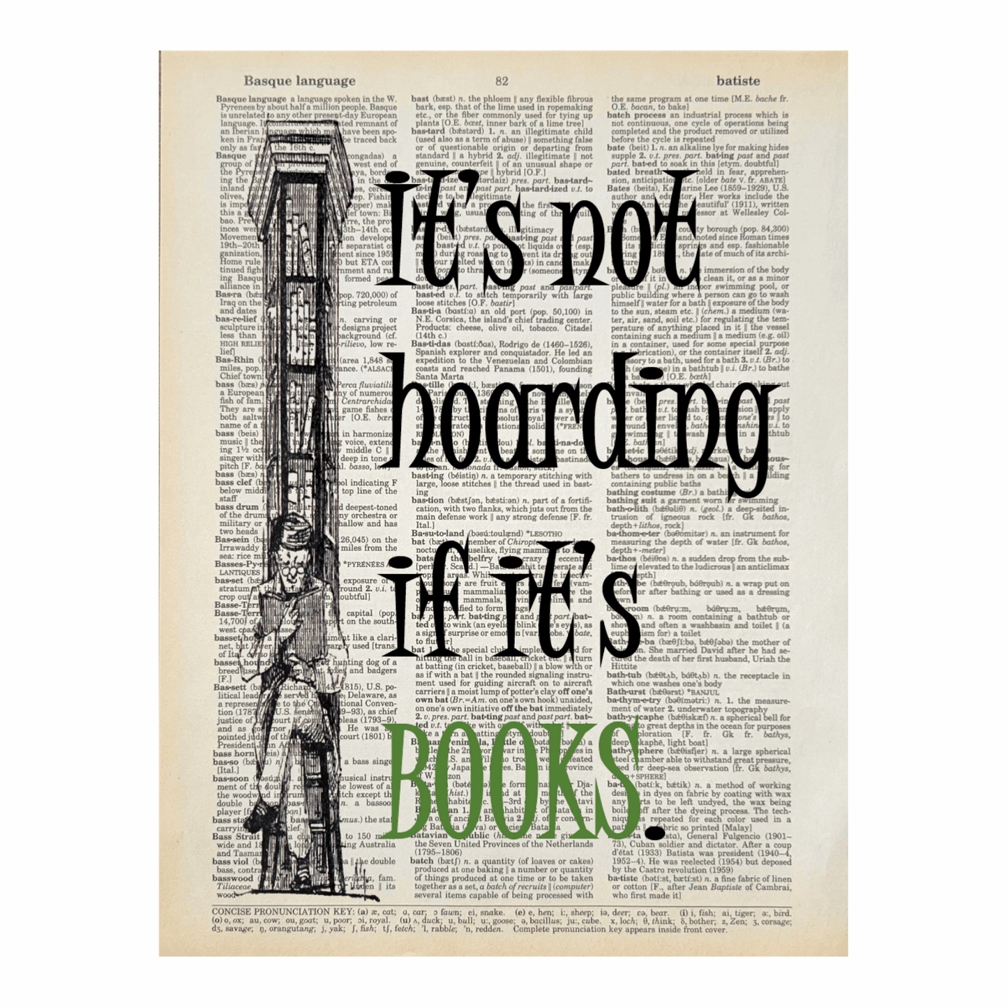Vintage Book Page Print - It’s Not Hoarding