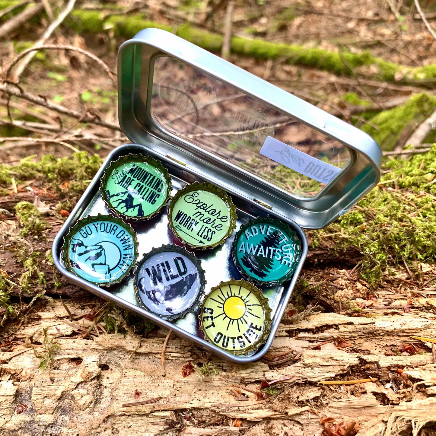 Bottle Cap Magnets - Get Outside