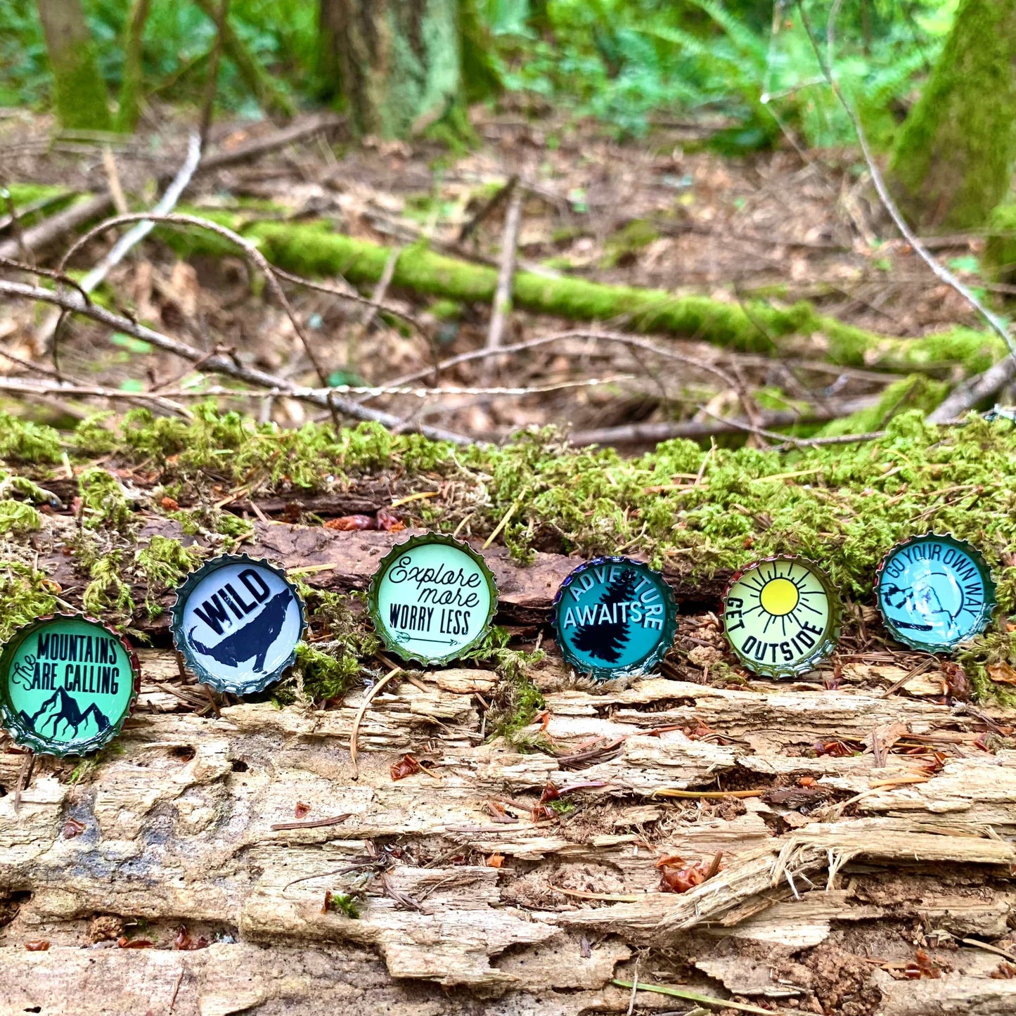 Bottle Cap Magnets - Get Outside