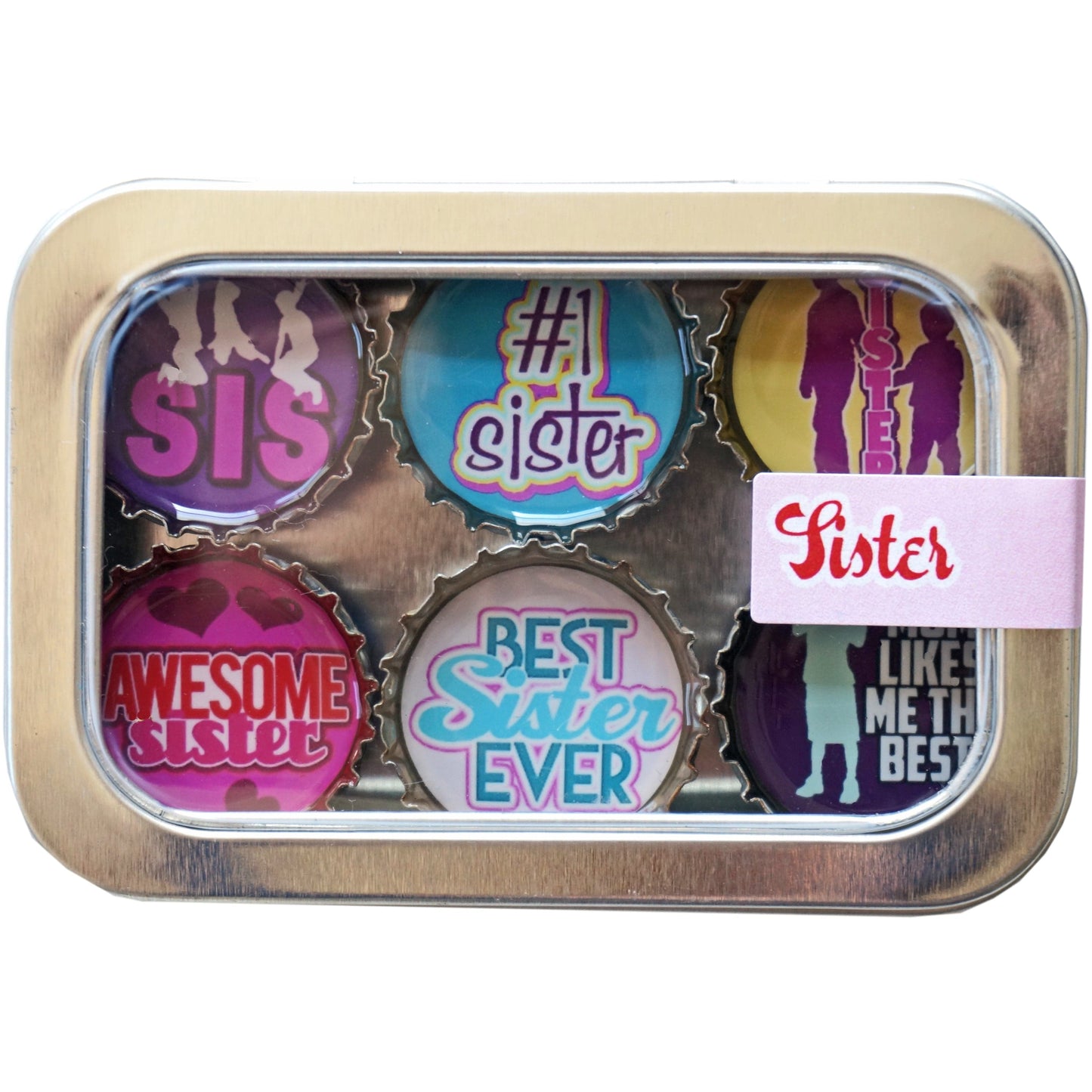 Bottle Cap Magnets - Sister