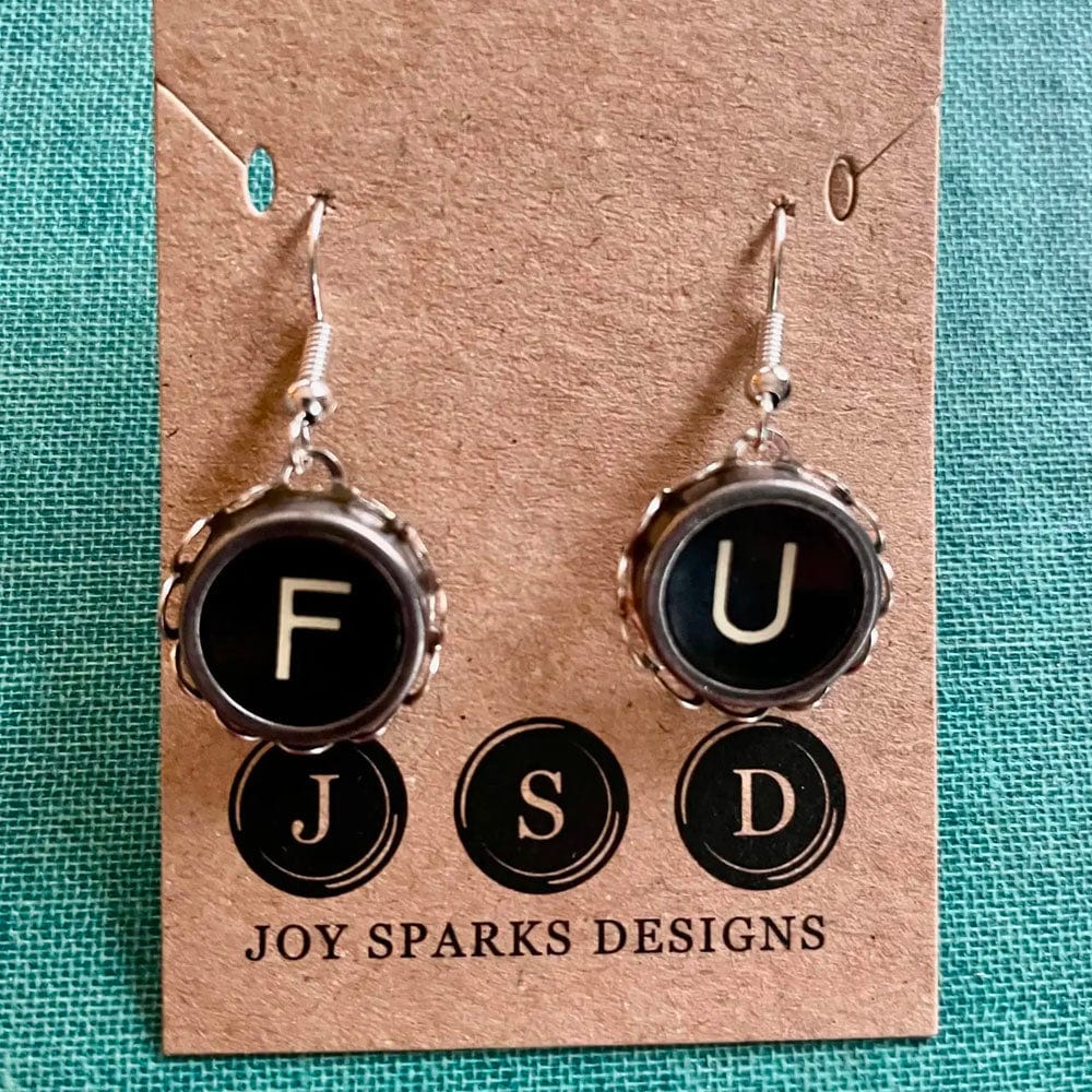 Typewriter Key Dangle Earrings
