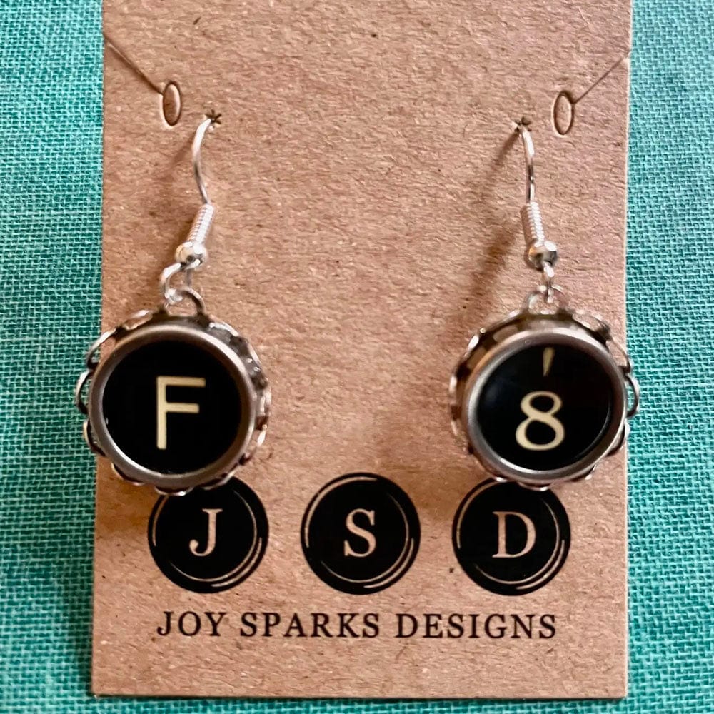 Typewriter Key Dangle Earrings