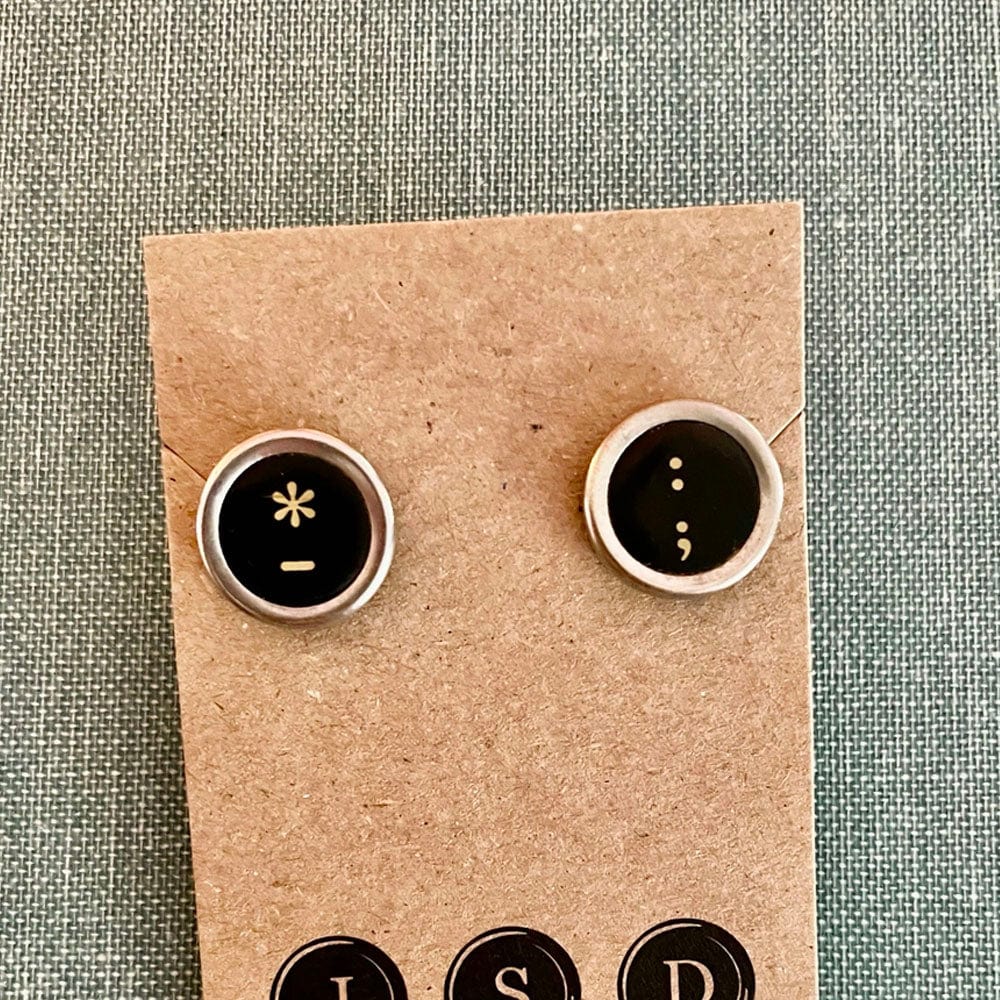 Typewriter Key Post Earrings