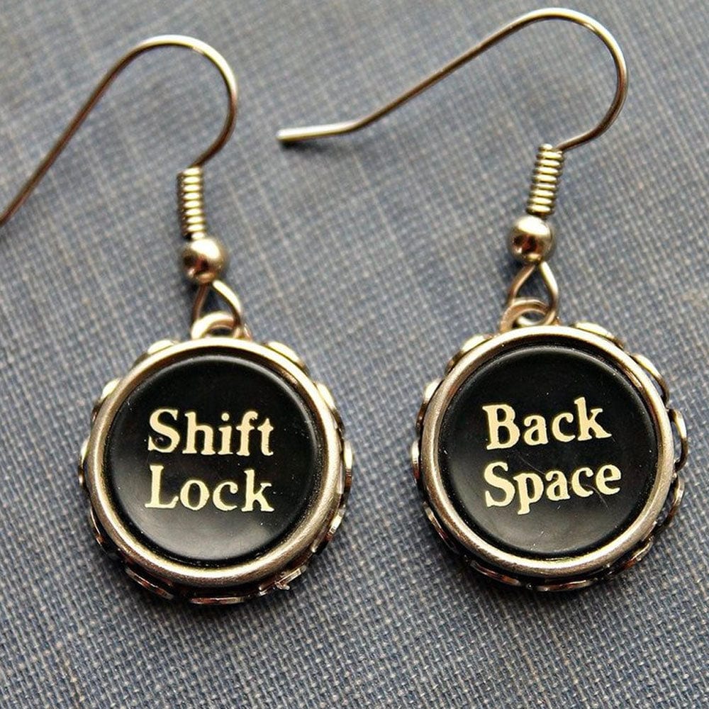 Typewriter Key Dangle Earrings