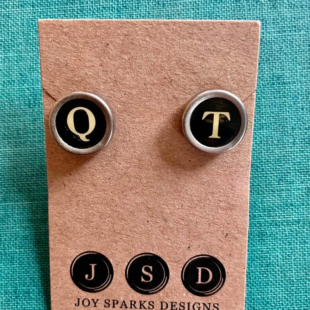 Typewriter Key Post Earrings