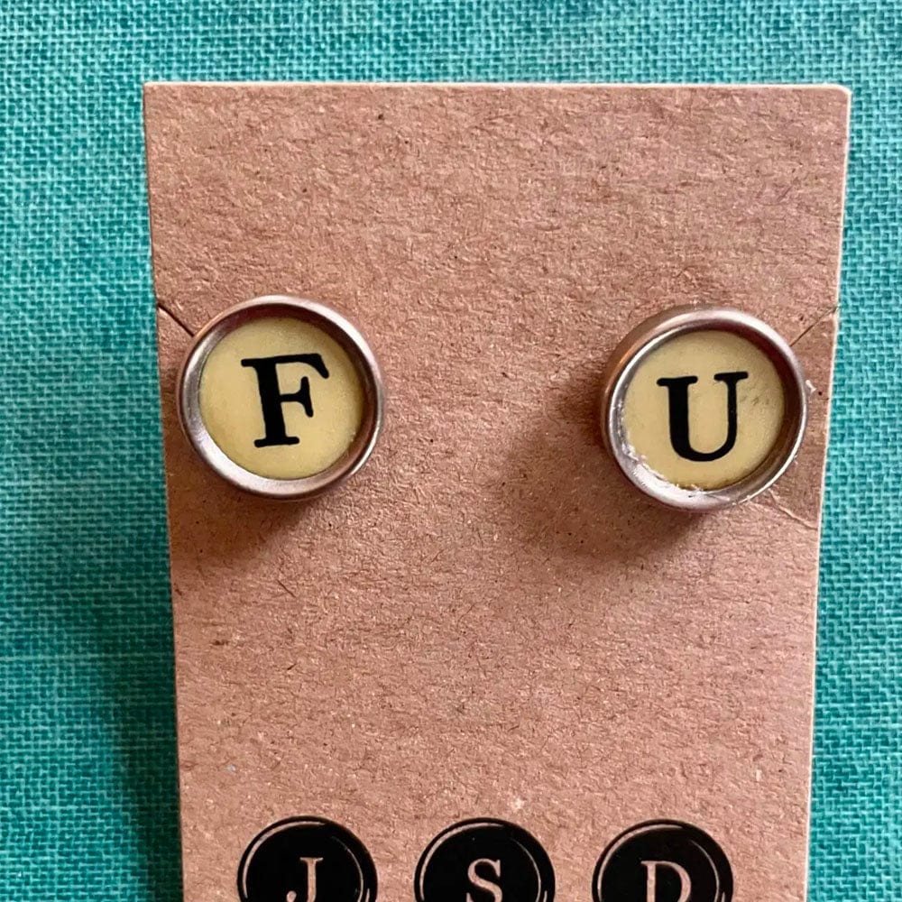 Typewriter Key Post Earrings