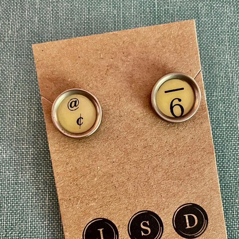 Typewriter Key Post Earrings