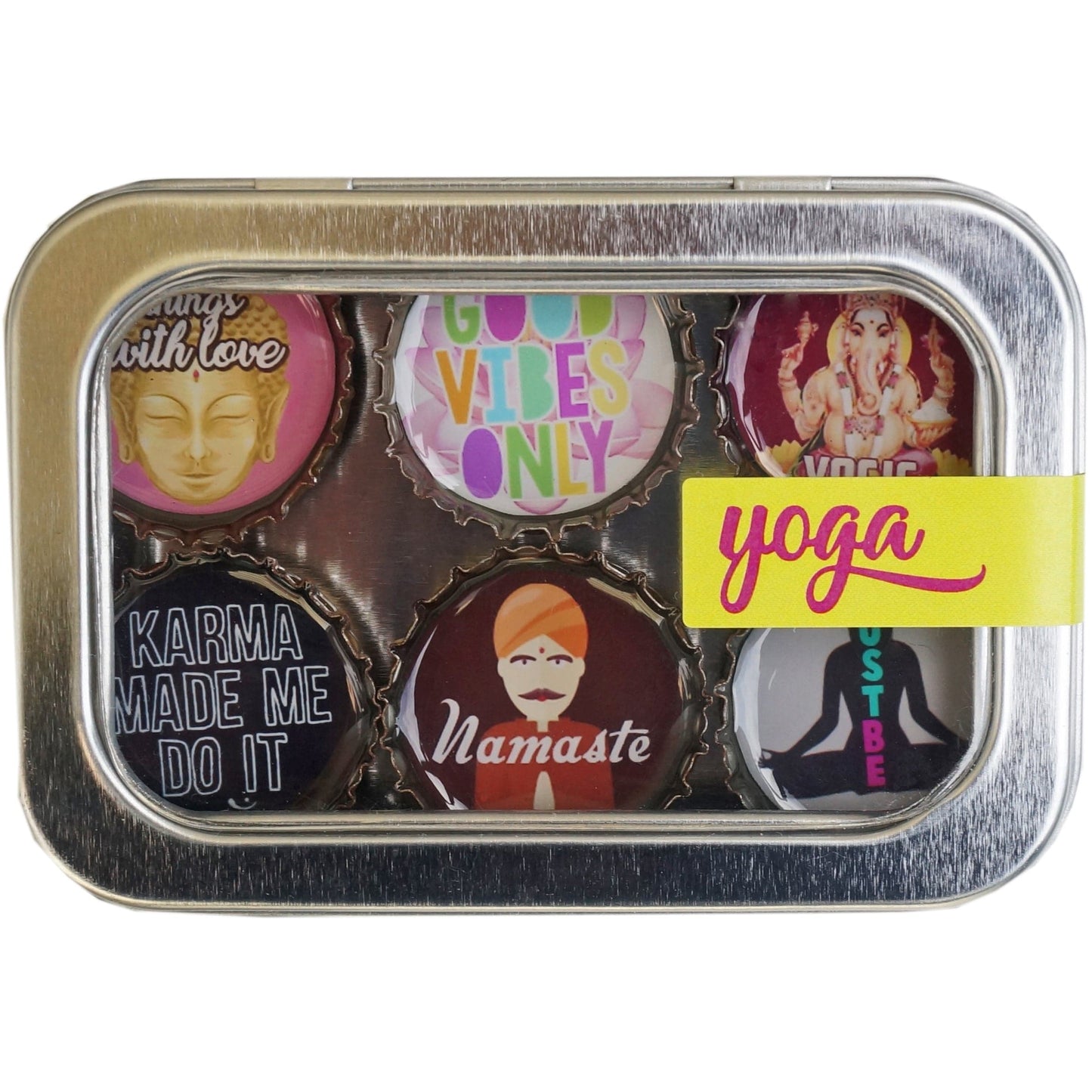Bottle Cap Magnets - Yoga