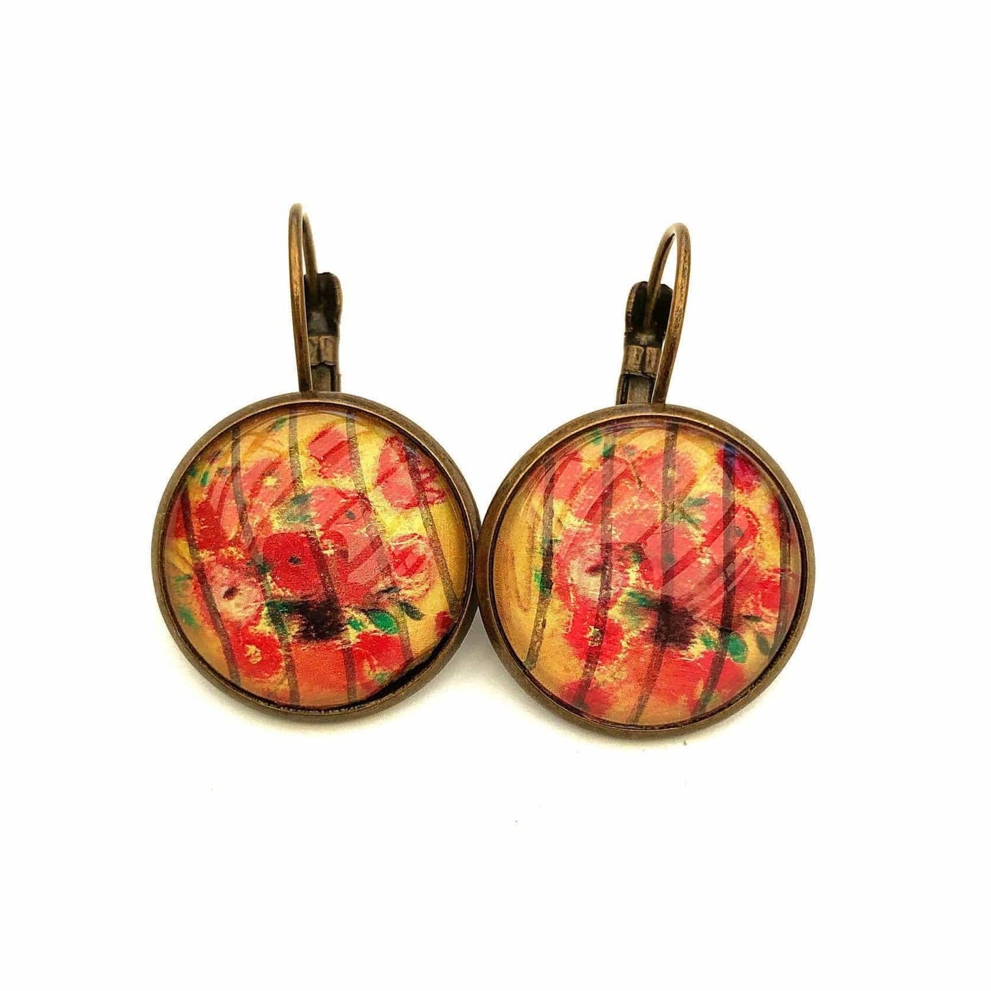 Postage Stamp Earrings - 2005 USA Flowers
